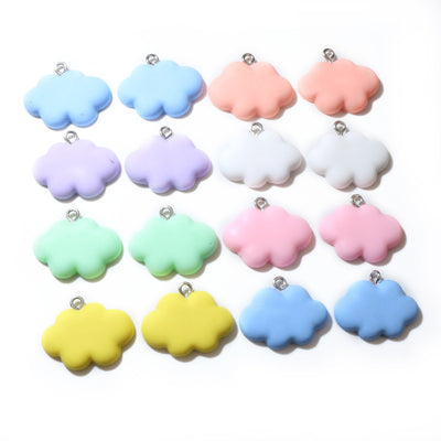 Cloud charms arranged assortment on a white background