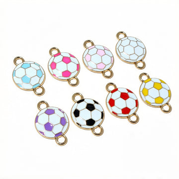 Enamel Soccer Ball Double-Loop Charms in Ten Color Options