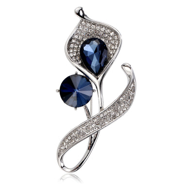 Front product view of the blue sapphire and diamond pendant