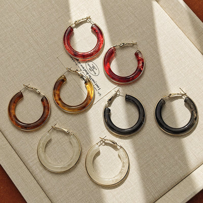 Primary supplied view of translucent chunky hoop earrings