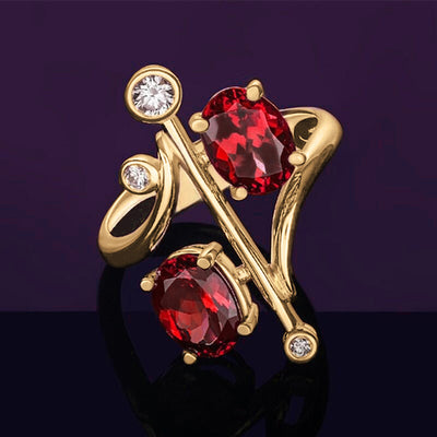 Gold Tone Branch Ring front product view