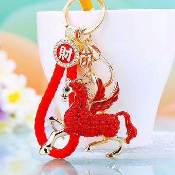 Crystal Pegasus Keychains in Twelve Color and Strap Styles