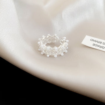 Silver Open Rings Eleven Styles Crown Flower Pearl Shield