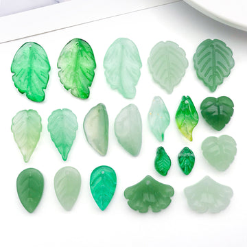 Green Leaf and Bead Glossy Beads with 21 Listed Options