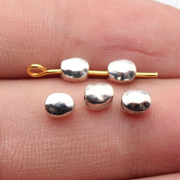 Hammered Irregular Spacer Beads in Two Antique Finishes