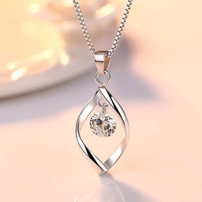 Twisted teardrop necklace in front product view