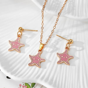 Gold Enamel Ocean Shell Mermaid Necklace Sets 9 Styles