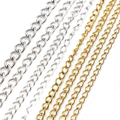 Overview of multiple link styles in silver and gold tones