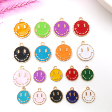 Colorful Round Smiley Face Charms in Twelve Options