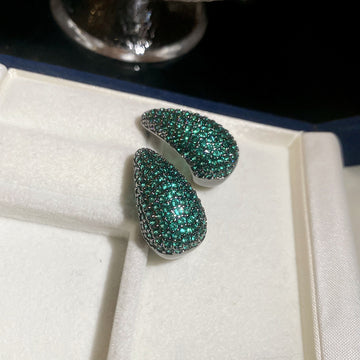 Gradient Crystal Cushion Stud Earrings In Three Colorways