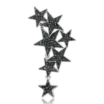 Graduated Crystal Star Cluster Brooch shown from the front on a white background