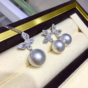 Silver Tone Butterfly and Gray Pearl Jewelry Pieces