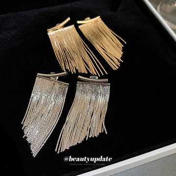 Fine Chain Fringe Earrings in Gold and Silver Tone