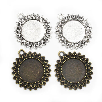 Three Floral Round Pendant Bezel Setting Design Options