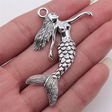 Mermaid Metal Charms in 1 Metal Finish for Jewelry Making