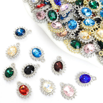 Oval Faceted Glass Jewelry Components For DIY Earrings And Bracelets Charms