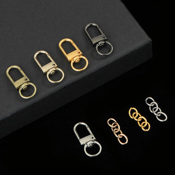 Metal Swivel Snap Hook Clasps and Four-Link Chain Findings Multi Finish