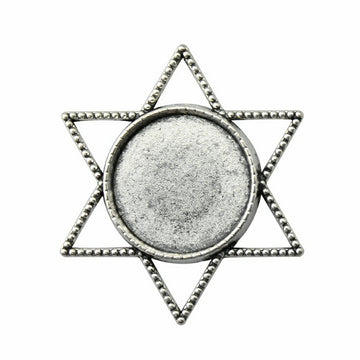 Six Point Star Round Pendant Settings for Jewelry Making