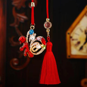 Mixed Jeweled Fortune Character Deity Lock and Longevity Car Hangers