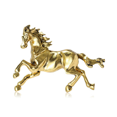 Front view of polished running horse silhouette with sculpted mane and legs