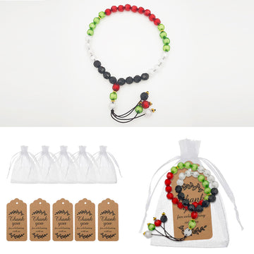 Red Green Clear And Black Faceted Acrylic Tasbih Prayer Beads