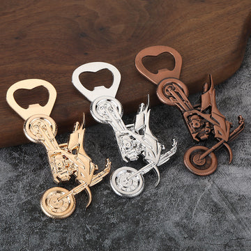 Motorcycle-Shaped Metal Bottle Opener in Five Finishes