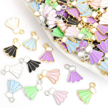 Enamel Shuttlecock Charms in Six Colors and Two Metal Tones