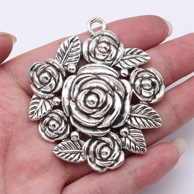 Raised Rose Bouquet Pendant hand-held front view