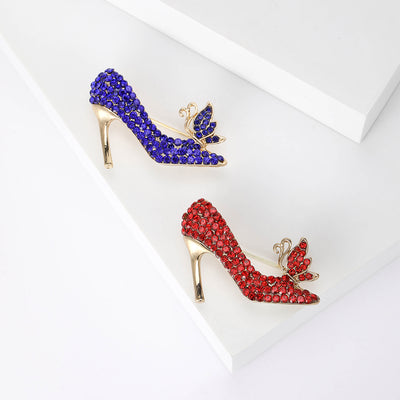 Crystal High Heel Brooch front view