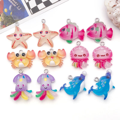 Printed detail graphic for the octopus and starfish charms