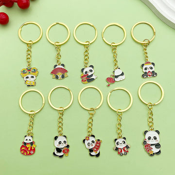 Panda Charm Keychains Featuring Flower Across 42 Pictured Variations