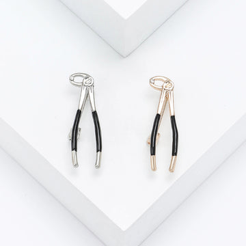 Miniature Pliers Brooch in Silver and Gold Tones Jacket and Scarf Accessory