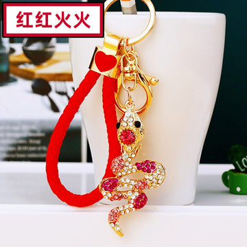 Mixed Jeweled Snake Keychains in Multiple Body and Attachment Styles