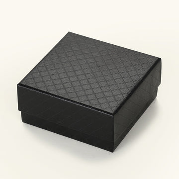 Square Jewelry Gift Box In Red And Black Textured Finishes