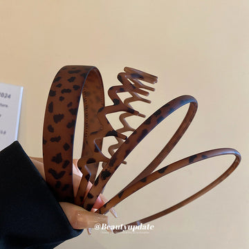 Brown Tortoiseshell Wavy Tooth Headband With Unlisted Mixed Styles
