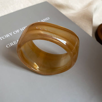 Wide Irregular Marbled Resin Bangle Bracelets Five Colors