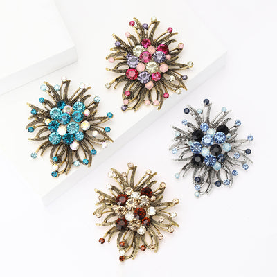 Crystal Firework Flower brooch shown in front product view
