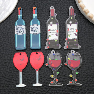 Multicolor Wine Bottle Glossy Charms with 5 Listed Options