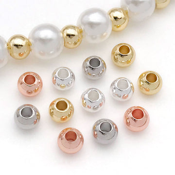 Round Seamless Metal Spacer Beads in Four Finishes for Jewelry Making