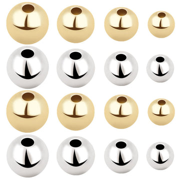 Gold-Tone Round Bead Metal Beads with 8 Listed Options