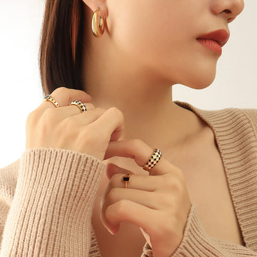 Gold U-Shaped Geometric Hoop Earrings Three Size Options