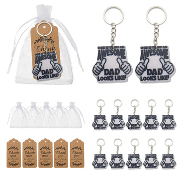 Dad Quote Keychain With Thumbs-Up Pendant And Metal Split Ring