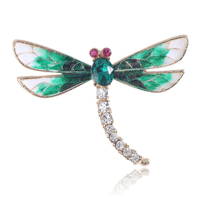 Enamel Dragonfly Brooch on white background