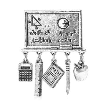 Antique Math Chalkboard Brooch Hanging School Charms Alloy