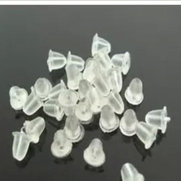 Translucent White Plastic Stud Earring Back Stoppers