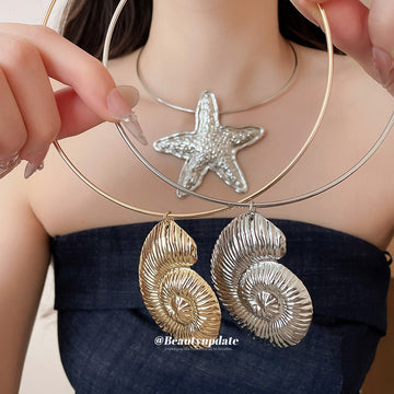 Textured Shell and Starfish Pendant Necklaces for Layered Everyday Styling