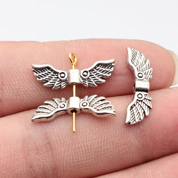 Antique Silver Spread Wing Shaped Metal Spacer Bead