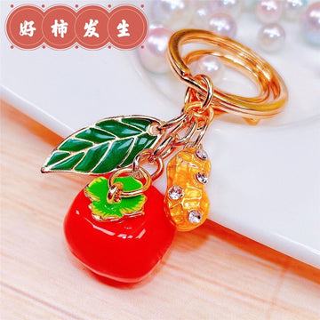 Persimmon and Orange Fortune Charm Keychains in Fifty-Eight Pictured Options