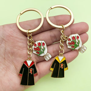 Graduation Gown and Cap Enamel Keychains, 31 Charm Styles, 8 cm Drop