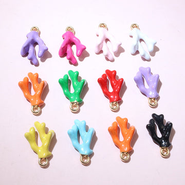 Colorful Enamel Coral Branch Charms in Eleven Color Options